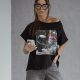 LOU TIGER Oversize póló, fekete