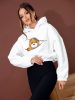 MOLLY TEDDY rövid kapucnis pulóver, fehér